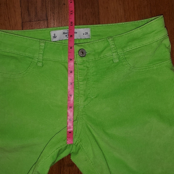 Abercrombie & Fitch Neon Green Corduroy Jeggings - Picture 8 of 10